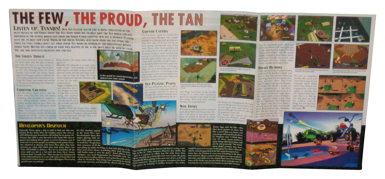 Nintendo Power Army Men Air Combat (2000) Video Game Pull-Out Poster