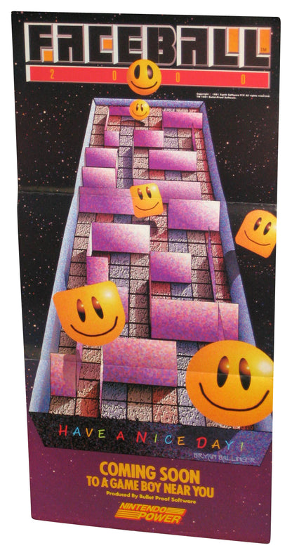 Nintendo Power Faceball (1991) Video Game Pull-Out Poster