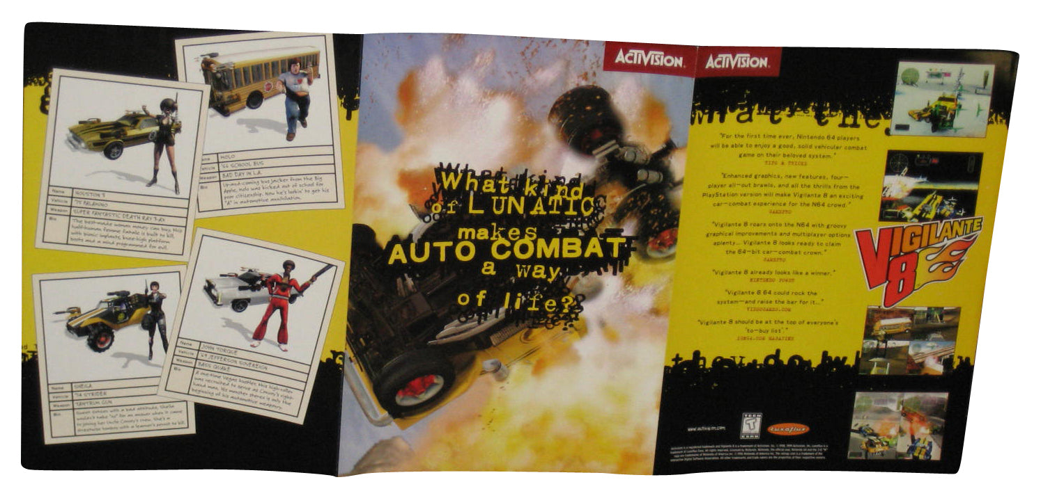 Vigilante 8 Activision (1999) Video Game Pull-Out Poster