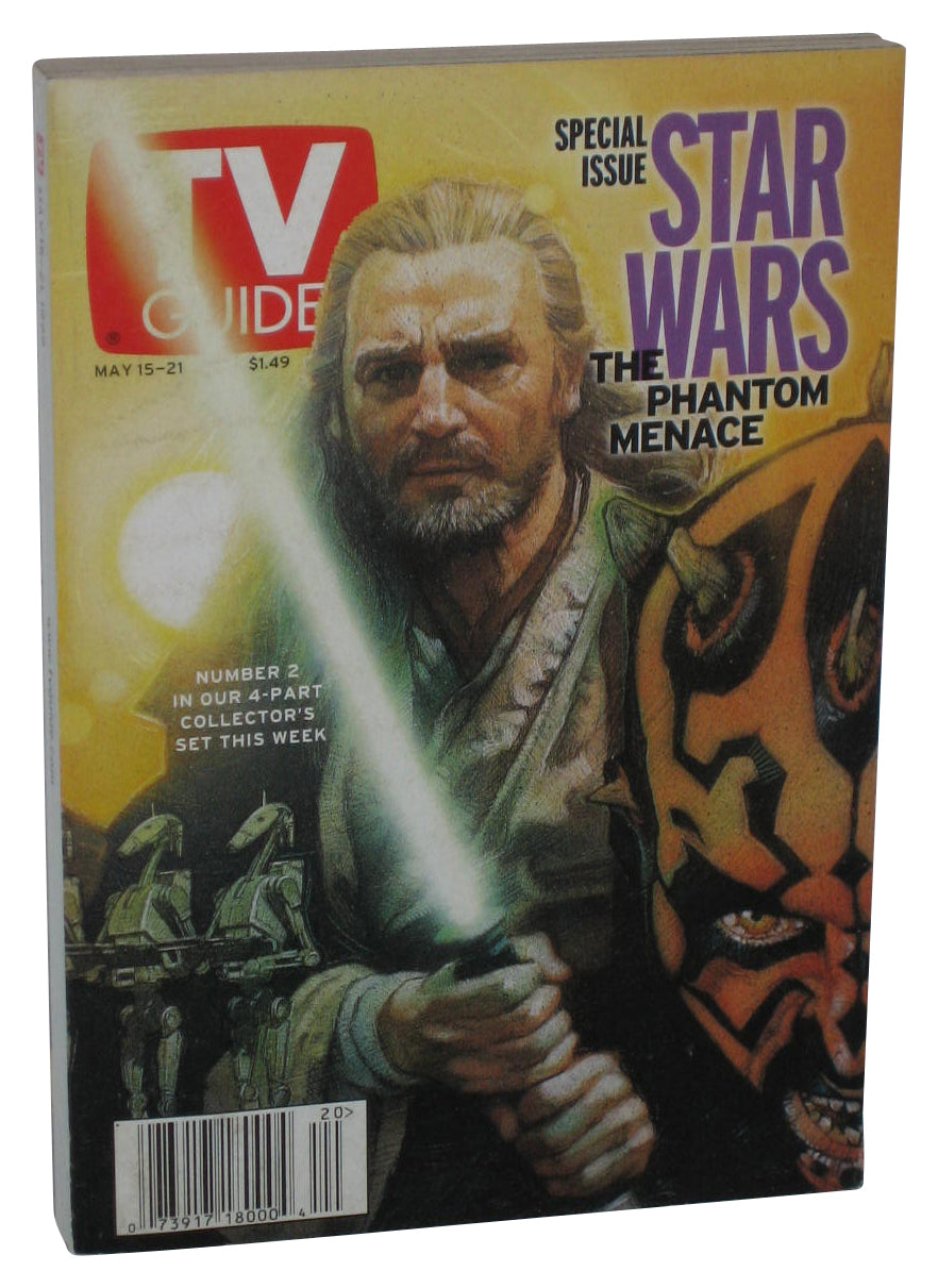 TV Guide Star Wars The Phantom Menace TV Guide May 15-21 Qui-Gon Jinn Cover Book
