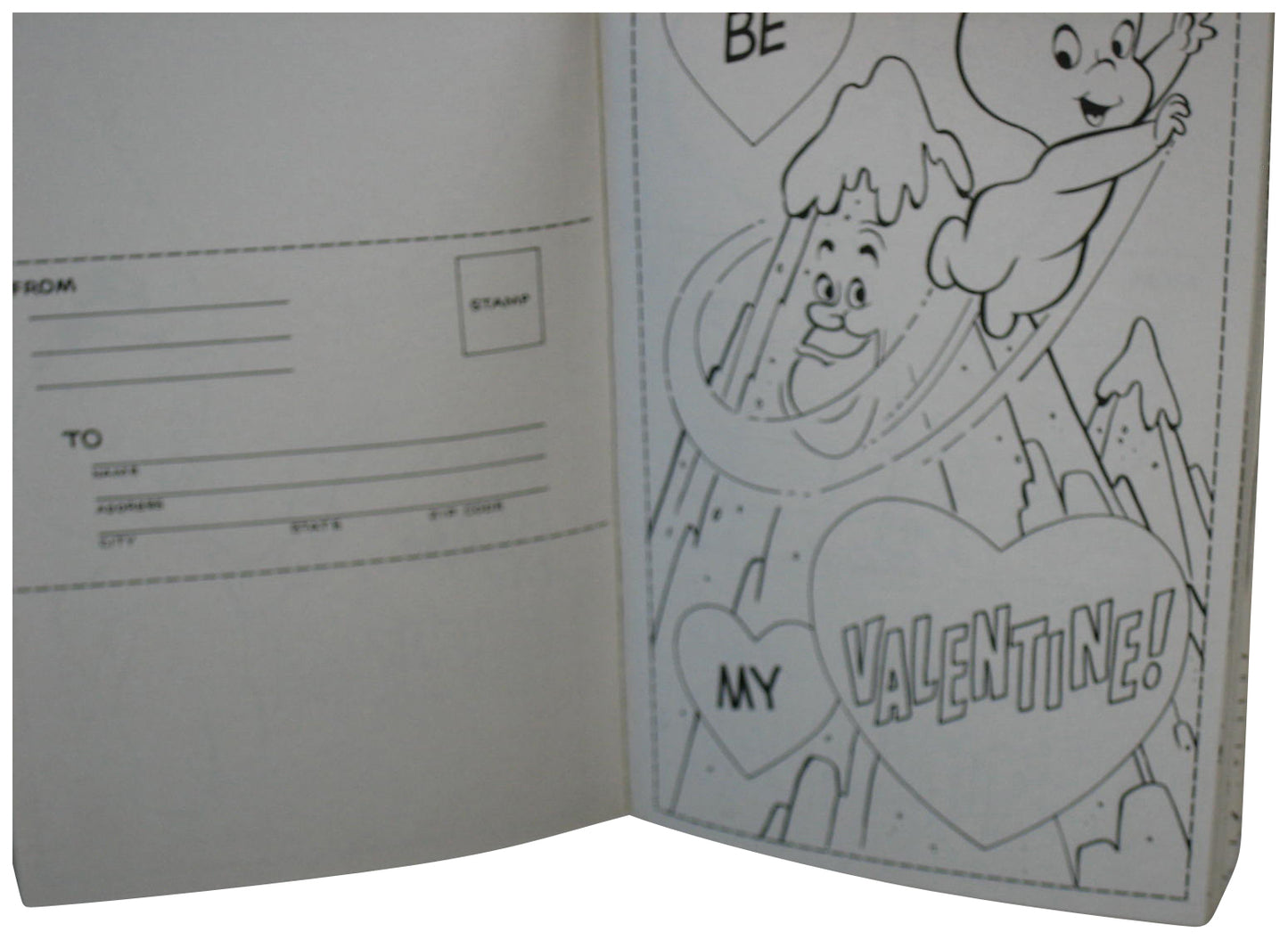 Casper Friendly Ghost & Wendy Valentines To Color And Send (1976) Paperback Book