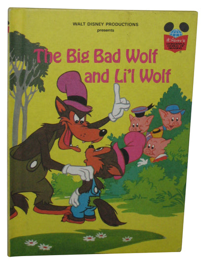 Disney The Big Bad Wolf And Li'l Wolf (1980) Wonderful World Reading Hardcover Book