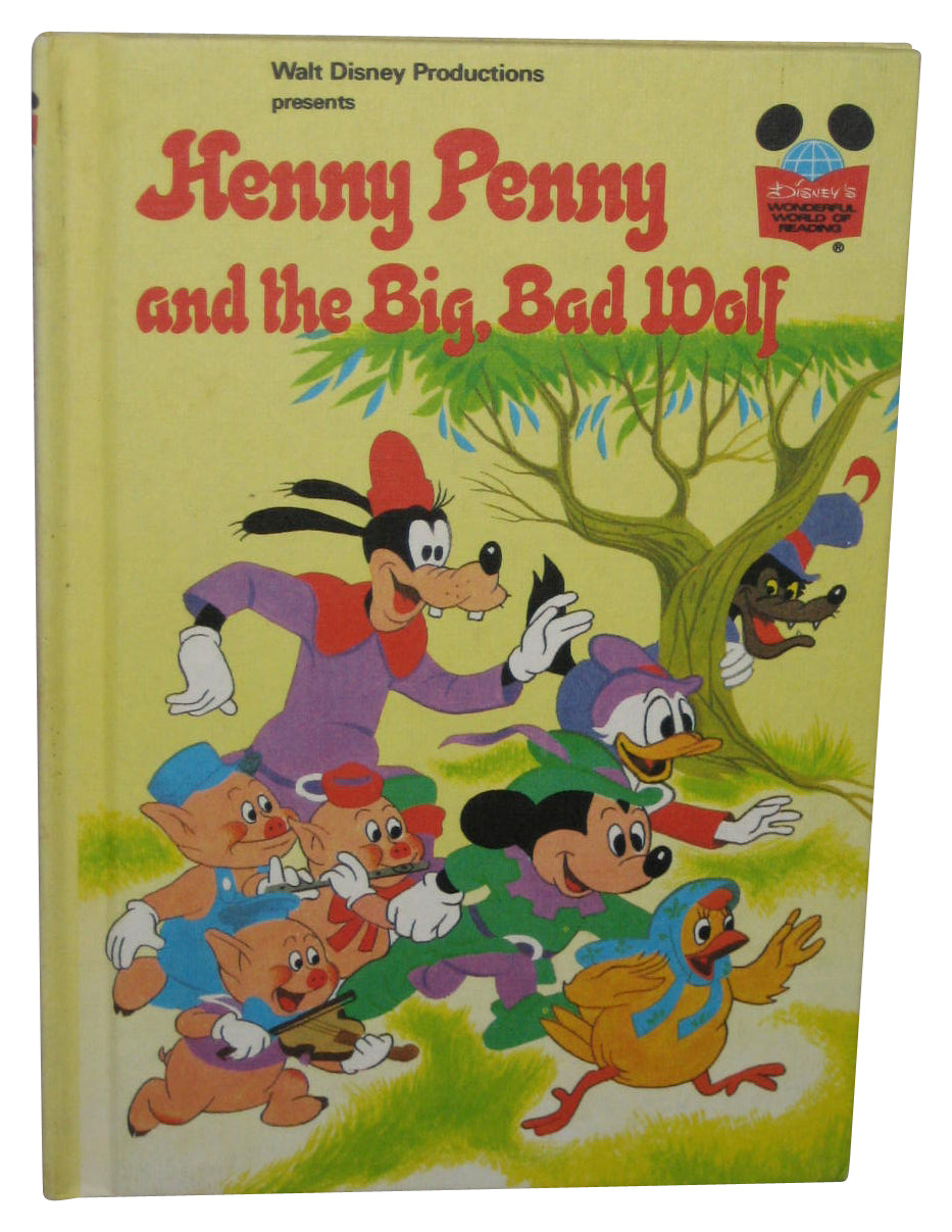 Disney Henny Penny And The Big Bad Wolf (1978) Hardcover Book - (Wonderful World of Reading)