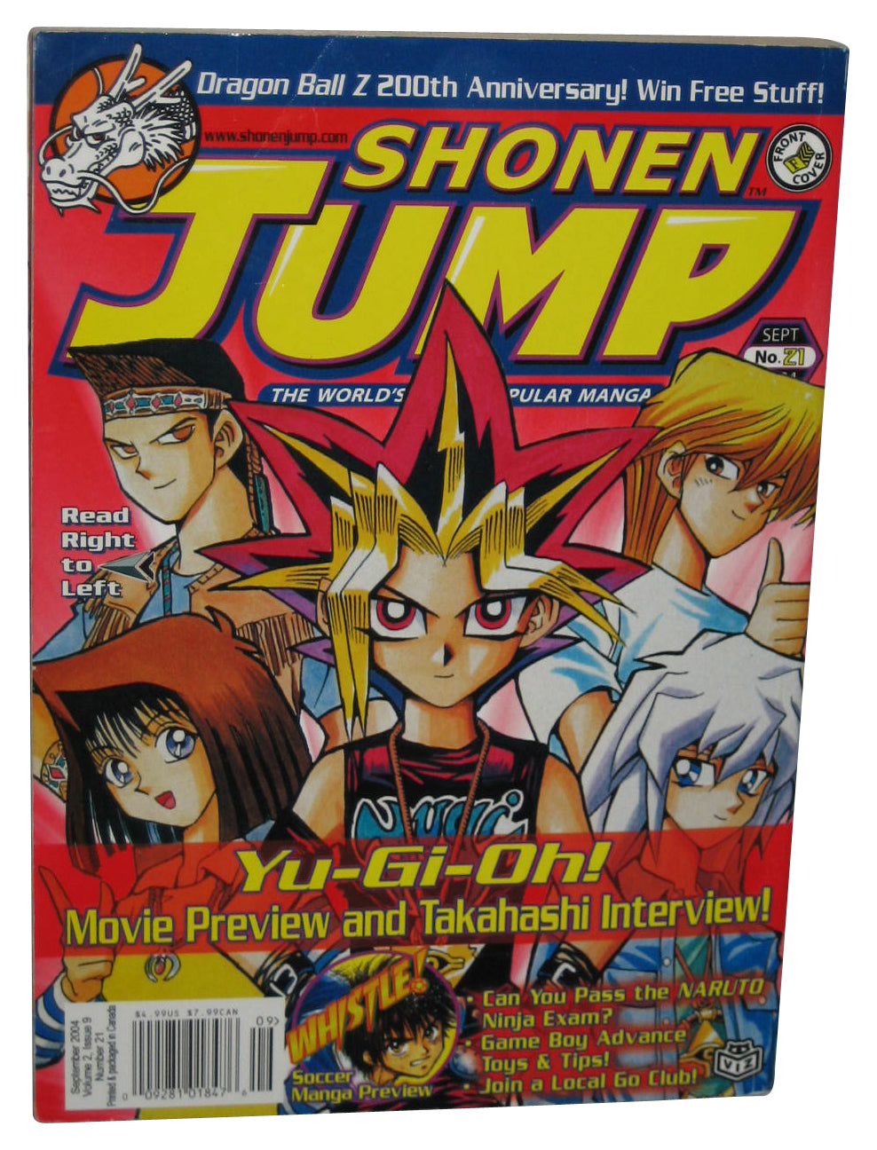 Shonen Jump September 2004 Anime Manga Magazine Book #21 - (Yu-Gi-Oh! Cover)