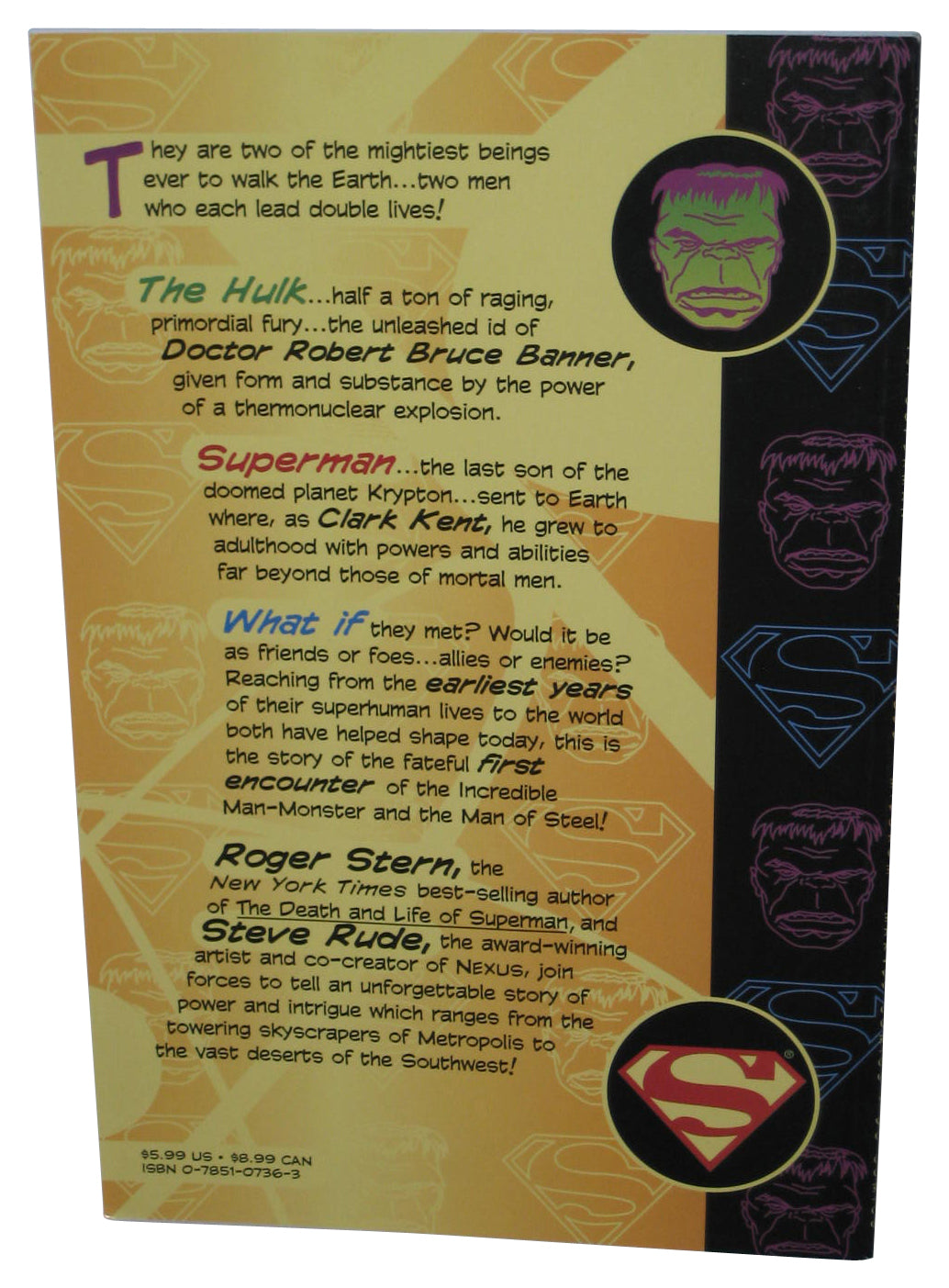 Marvel DC Comics Incredible Hulk Vs Superman (2001) Paperback Book