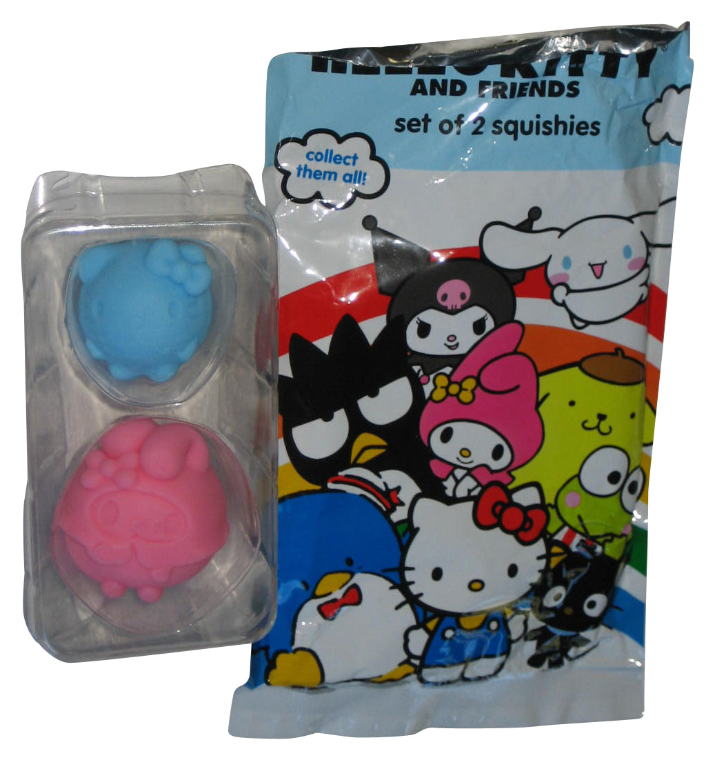 Hello Kitty and Friends Mini Squishies (2018) Surreal Blue & Pink My Melody Toy 2-Pack