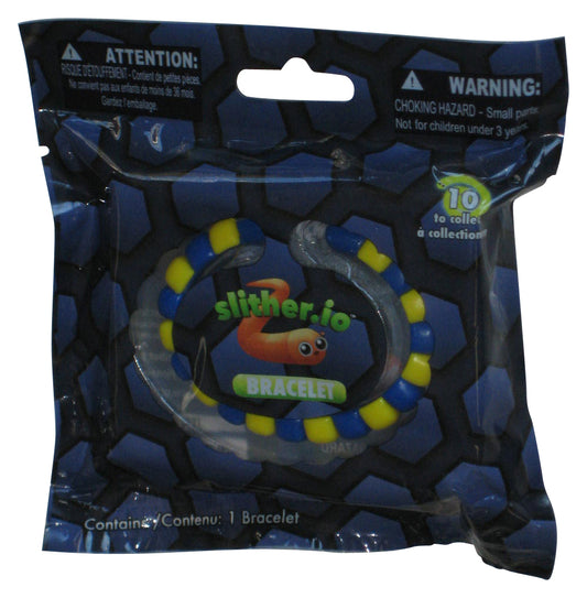 Slither.io Blue & Yellow Worm (2016) Bonkers Toy Fidget Bracelet