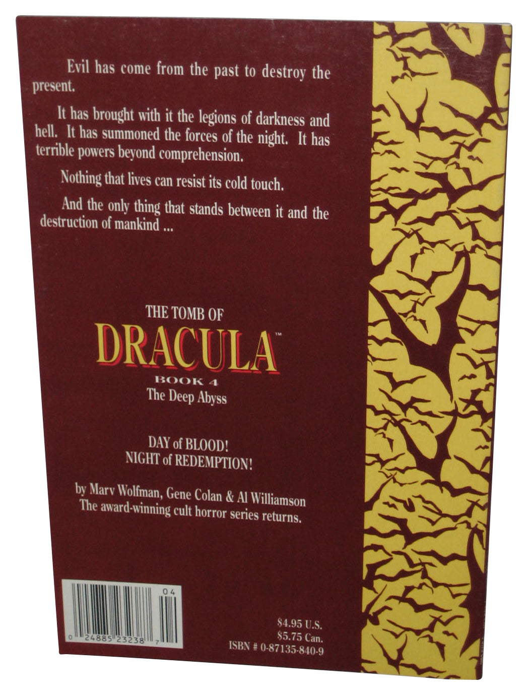 Marvel Comics The Tomb of Dracula Day of Blood Night Redemption Paperback Book