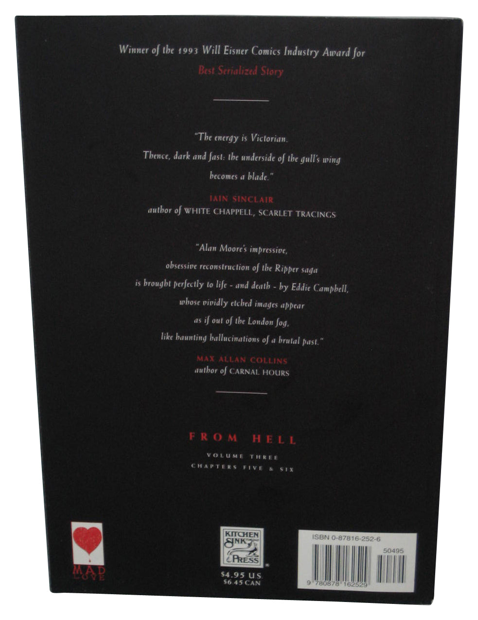 From Hell Vol. 3 Being A Melodrama In Sixteen Parts (1993) Tundra Paperback Book