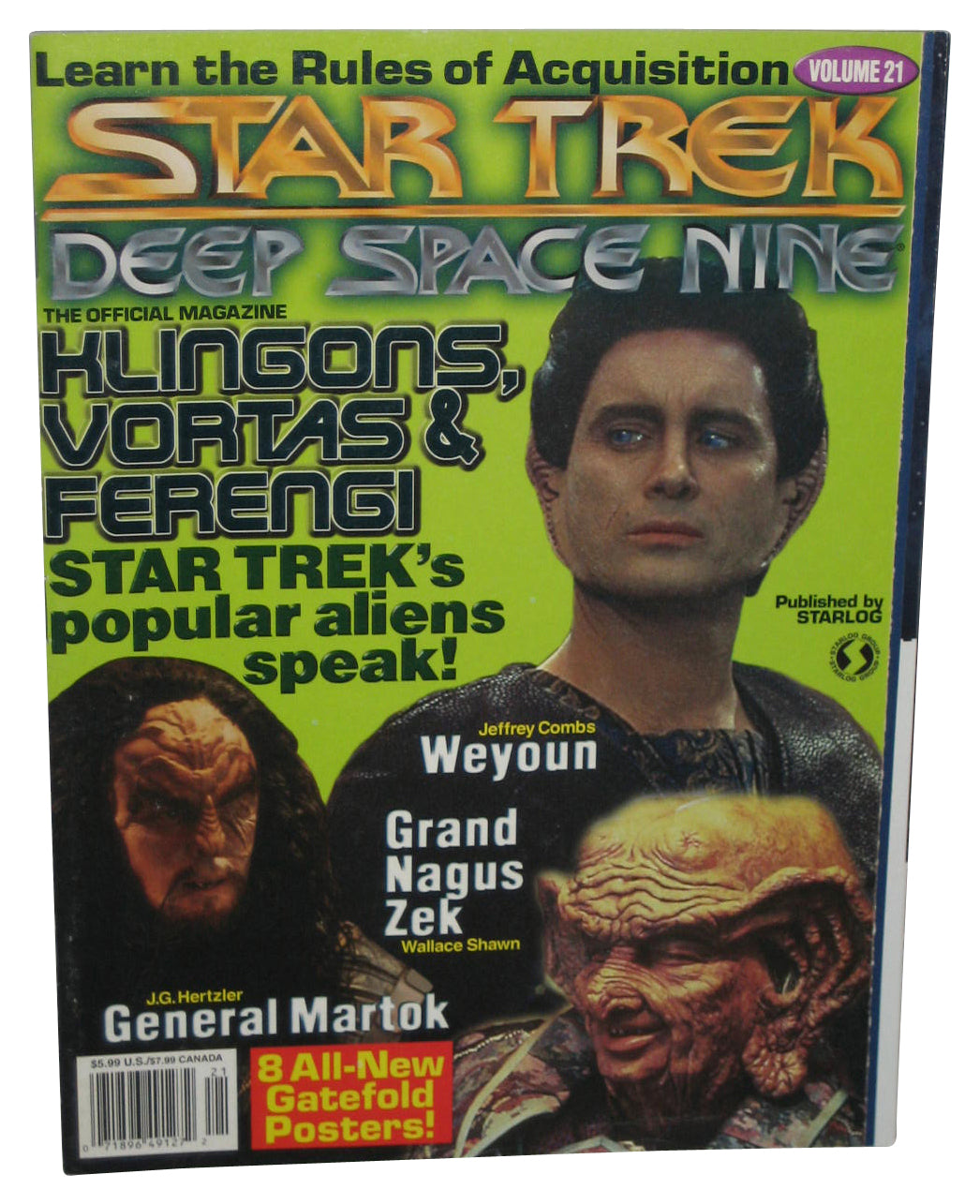Star Trek Deep Space Nine Vol. 21 (1987) Official Magazine Book w/ 8 Posters