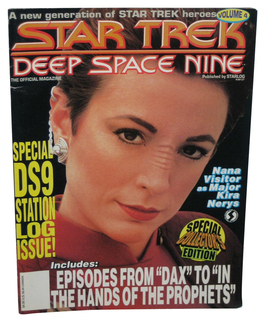 Star Trek Deep Space Nine (1993) Official Magazine Book Vol. 4 - (Major Kira Nerys Cover)