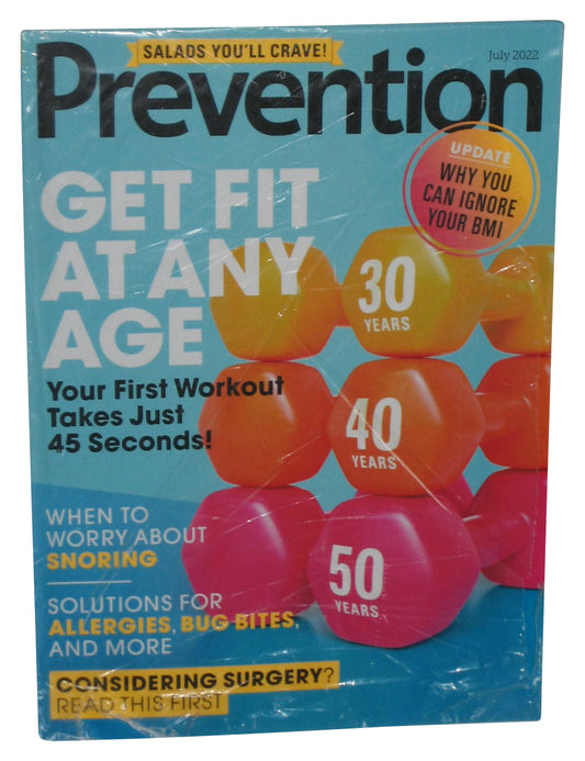 Prevention July 2022 Magazine Book - (Get Fit At Any Age Cover)