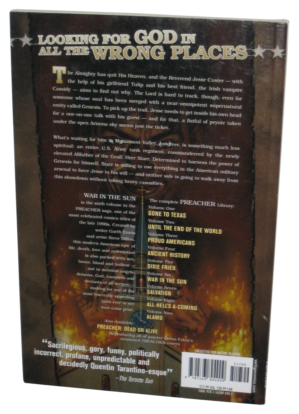 Preacher Vol. 6 War In The Sun (1999) Paperback Book