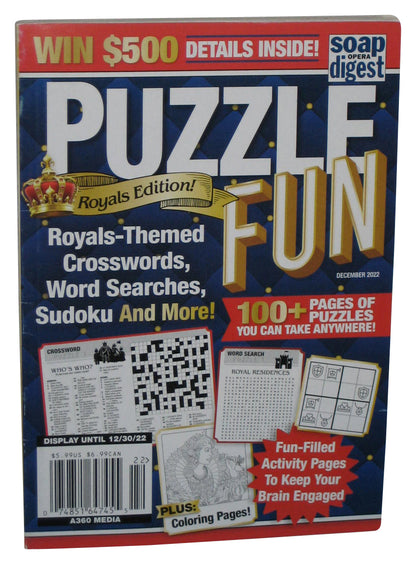 Soap Opera Digest Puzzle Fun Royals Edition Crossword Word Search Sudoku Book