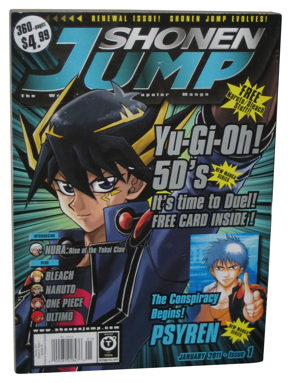 Shonen Jump January 2011 Anime Manga Magazine Book #97 w/ Winged Dragon of Ra Promo Card