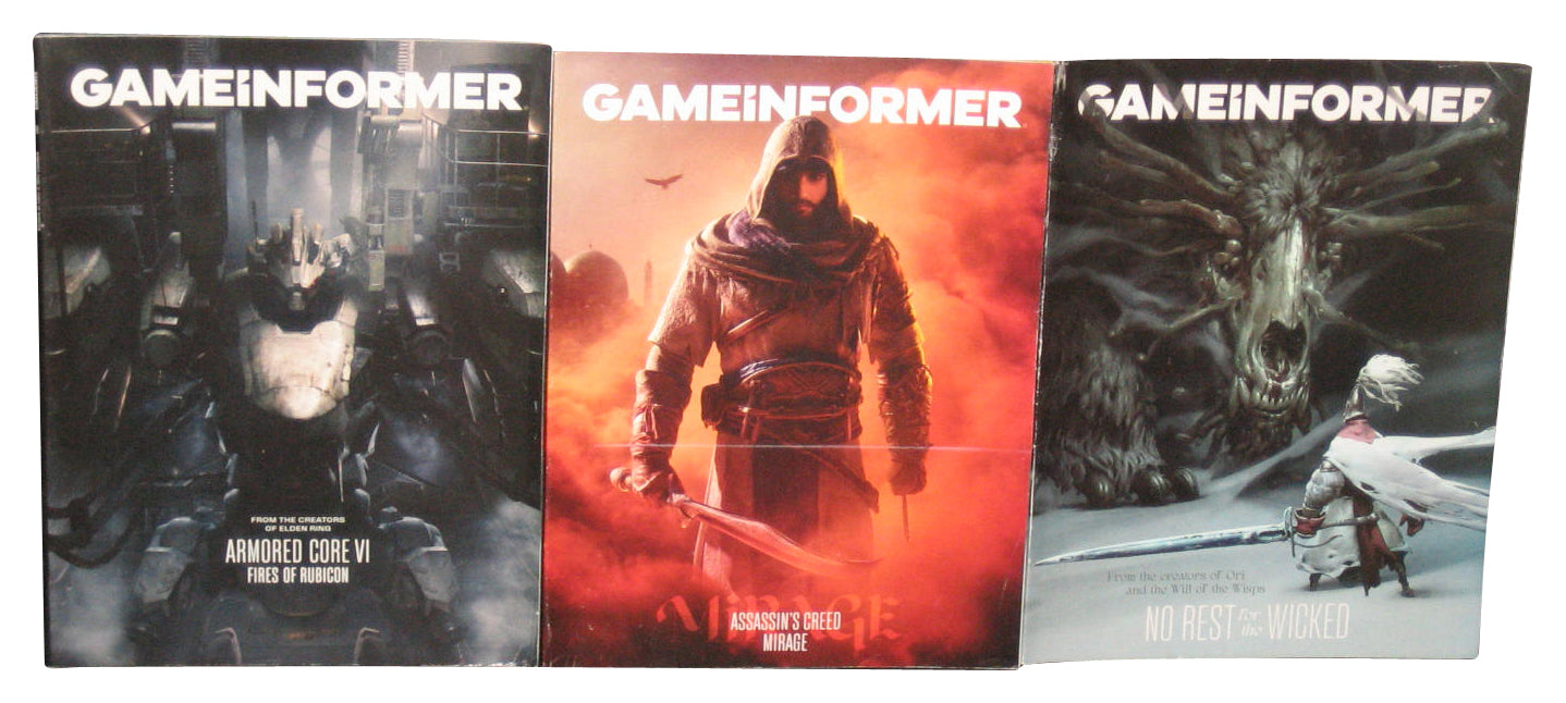 Game Informer Video Game Magazine Book Lot x3 - (Armored Core VI, Assassin's Creed, No Rest Wicked Covers)