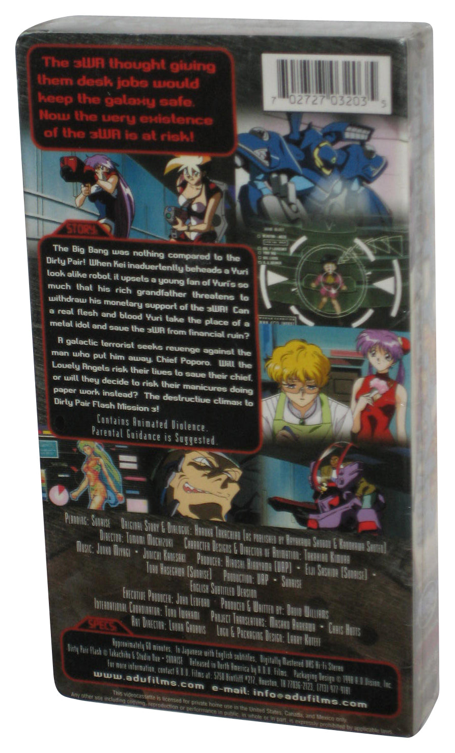 Dirty Pair Mission 3 Act 2 (1999) Adv Films Anime VHS Tape