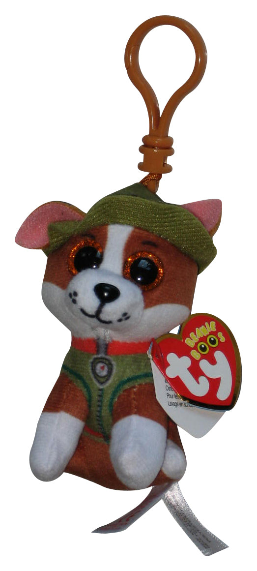 Paw Patrol Ty Beanie Baby Tracker Toy Plush w/ Plastic Key Clip