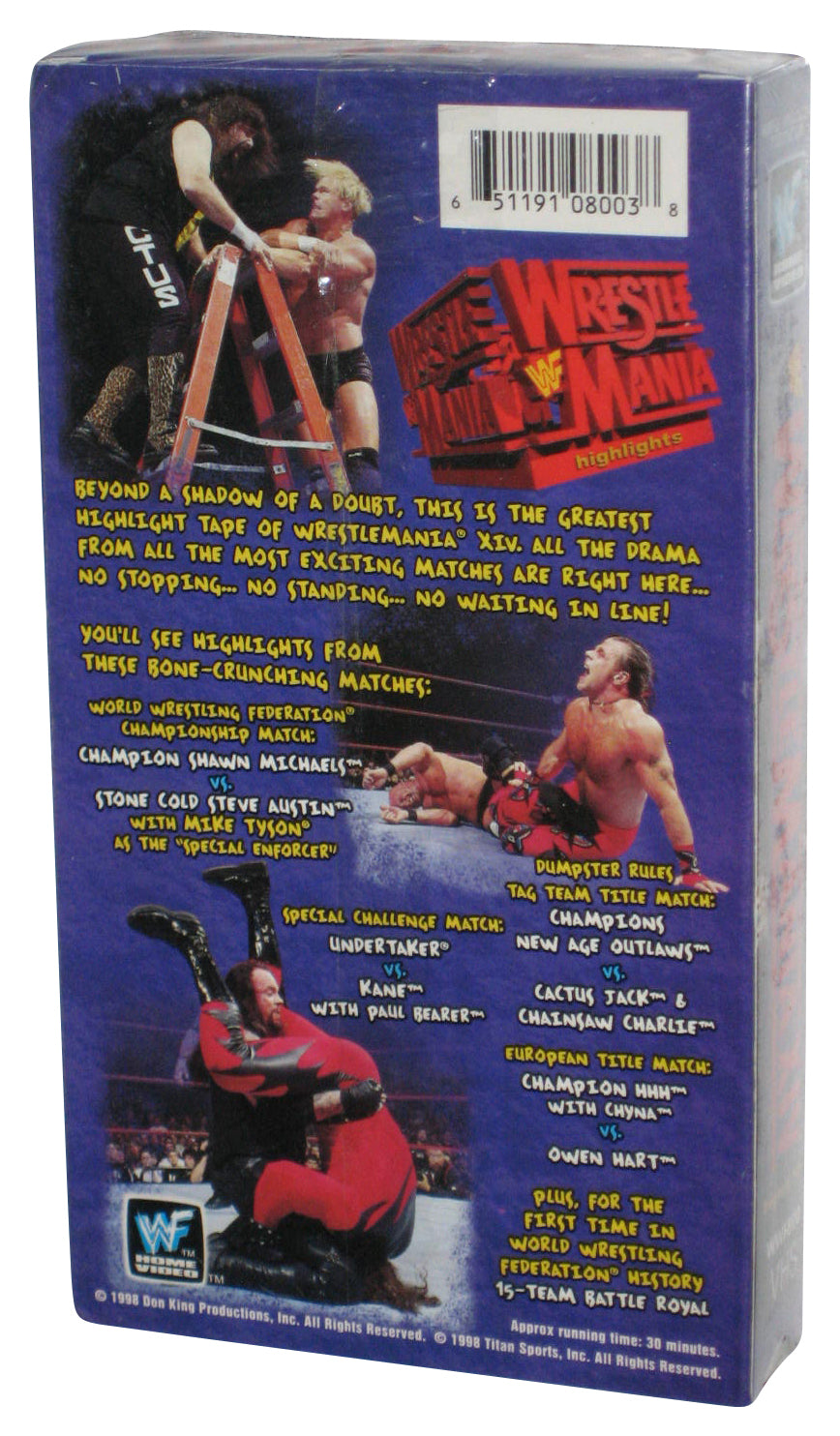 WWE Wrestlemania 14-Highlights (1998) Wrestling VHS Tape