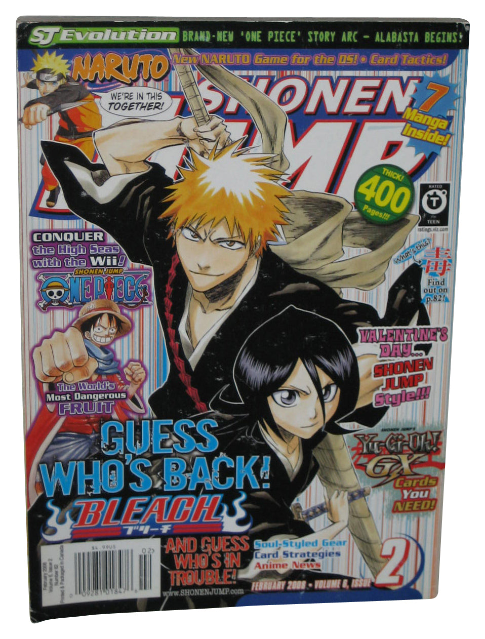 Shonen Jump February 2008 Anime Manga Magazine Book #62 - (Bleach Cover)