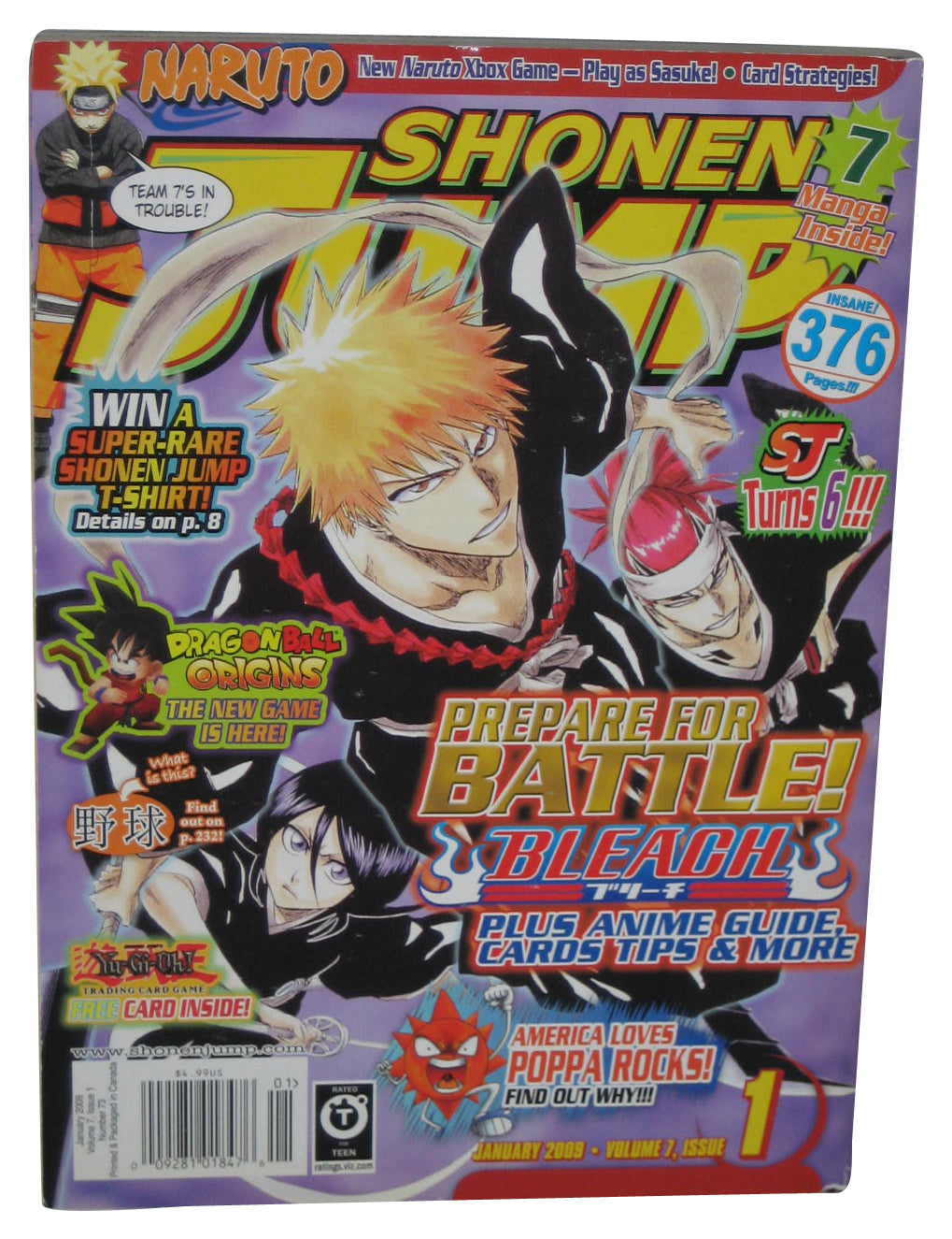Shonen Jump January 2009 Anime Manga Magazine Book #73 - (Bleach Cover)
