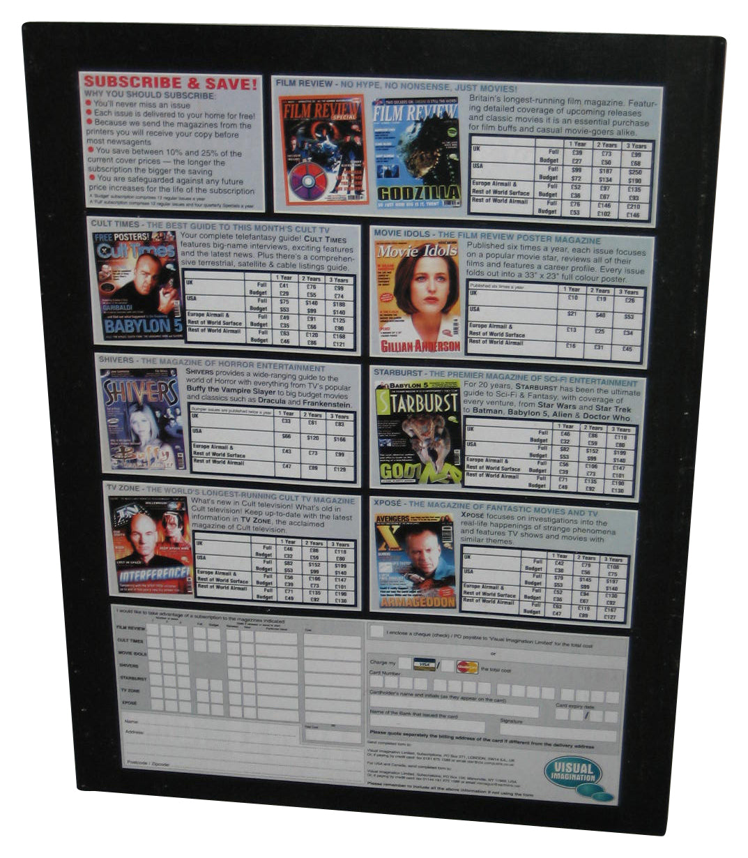 Film Review September 1998 Movie Magazine Book - (Armageddon Bruce Willis Cover)