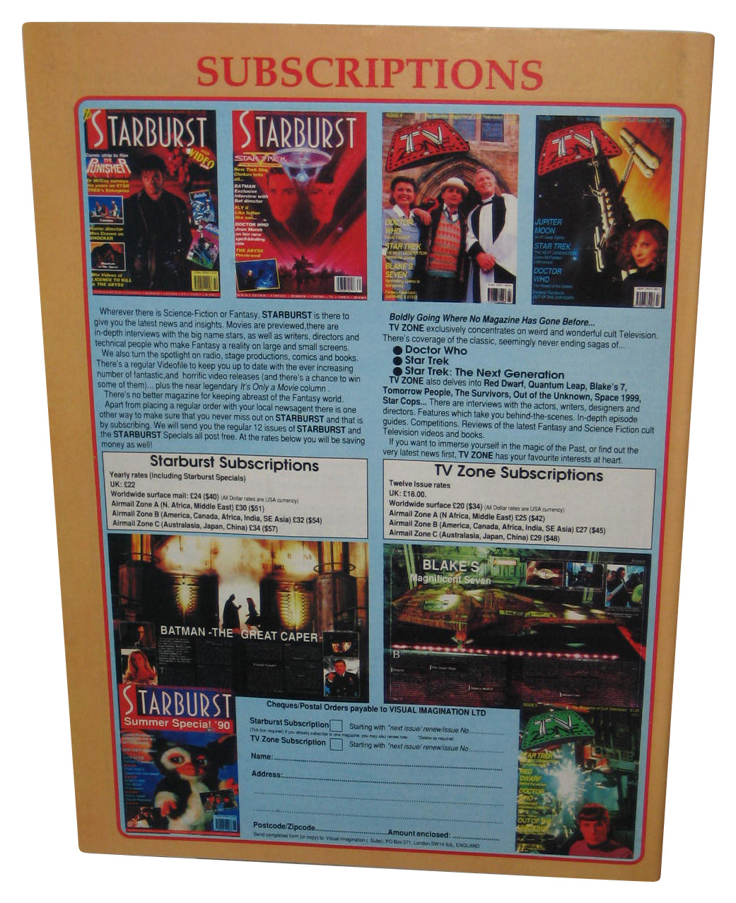 TV Zone Cult Television Magazine Book #17 - (Doctor Who Tripod Cover)