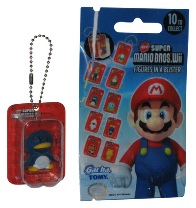 Nintendo Super Mario Bros. Wii Penguin Suit 1" Mini Figure Keychain - (Figures In A Blister 2012 Tomy Gacha Toy)