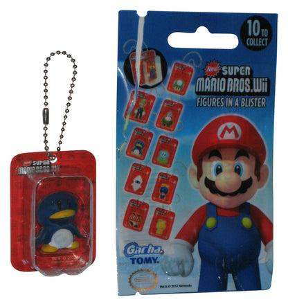 Nintendo Super Mario Bros. Wii Penguin Suit 1" Mini Figure Keychain - (Figures In A Blister 2012 Tomy Gacha Toy)