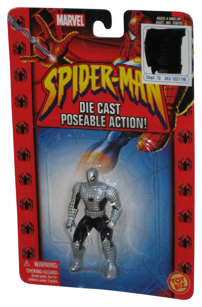 Marvel Spider-Man Die-Cast Silver Steel Costume (2002) Toy Biz 2.5 Inch Figure