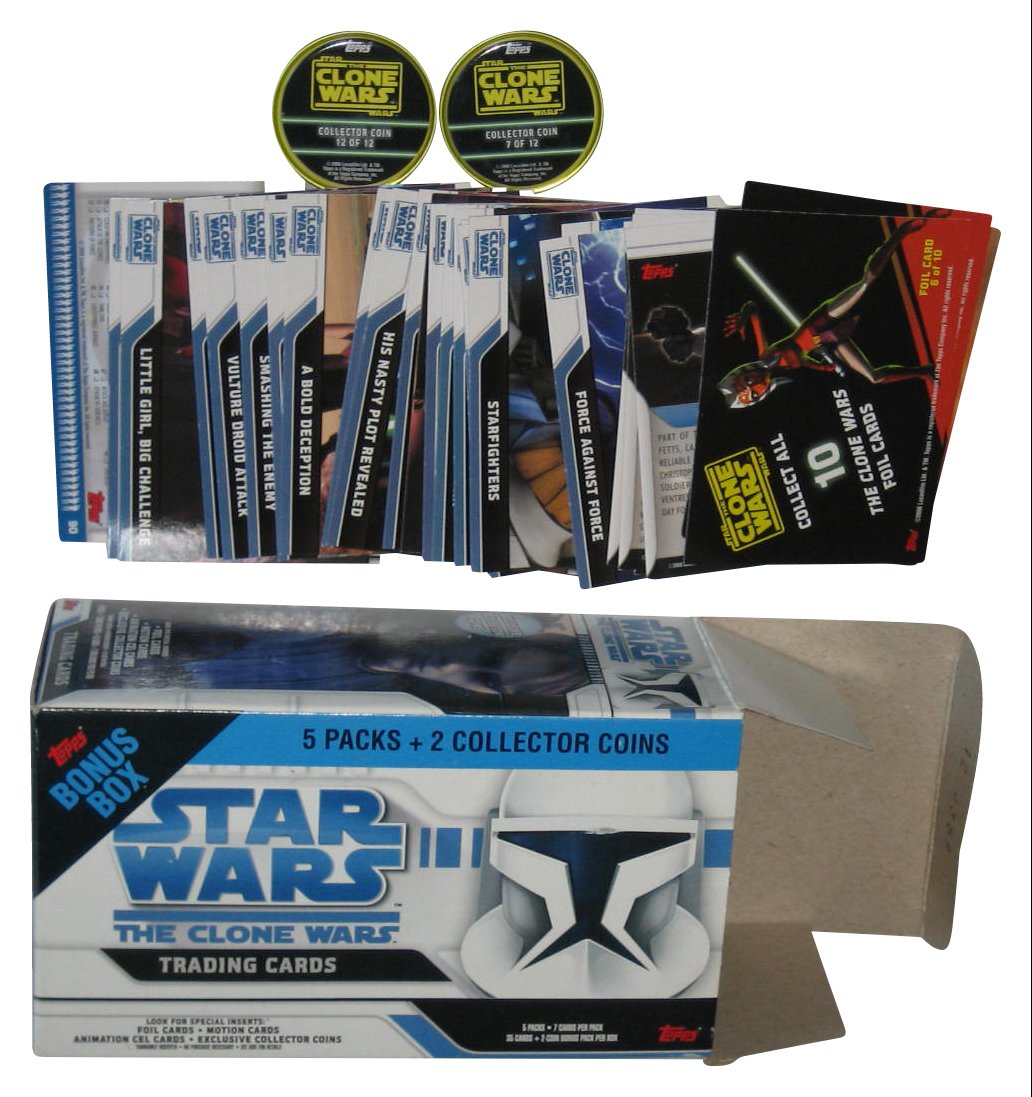 Star Wars The Clone Wars Topps (2008) Trading Card Bonus Box w/ Coins