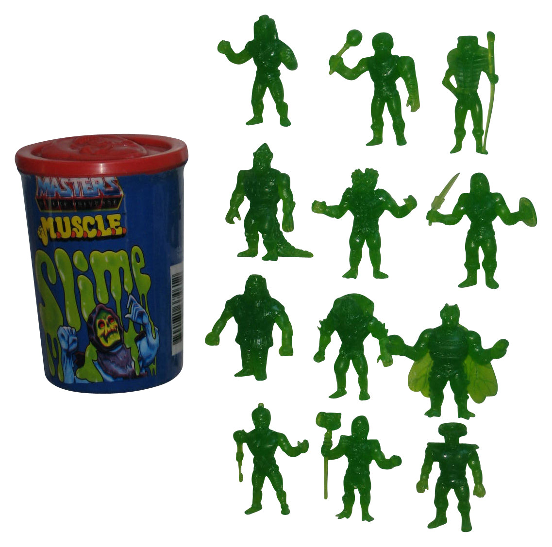 Masters of The Universe Muscle (2016) Skeletor Power Con Super 7 Slime Can w/ Green Mini Figures