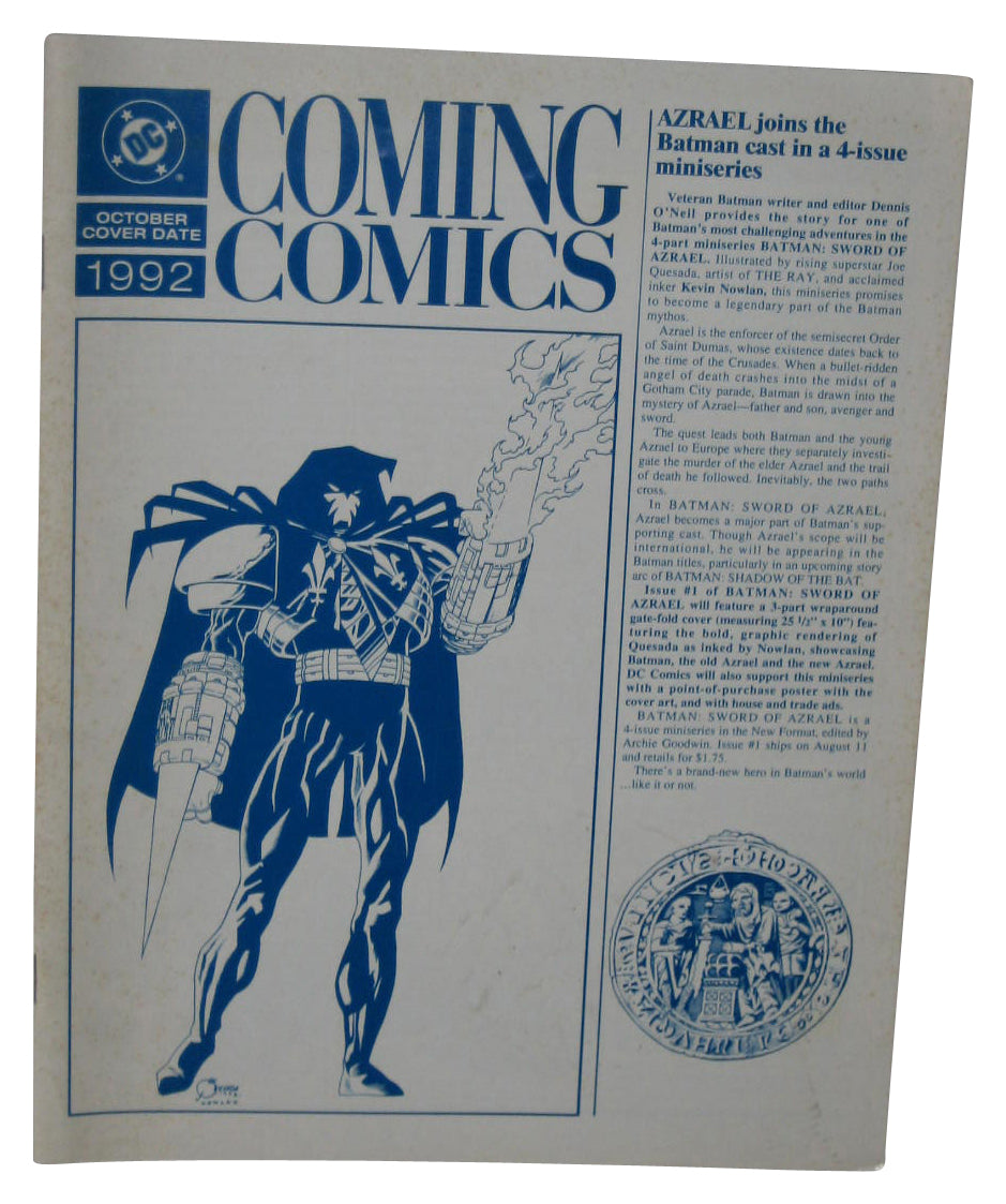 DC Comics Coming October 1992 Magazine Book - (Batman Azrael Cover)