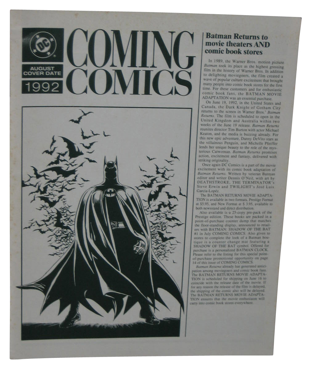 DC Comics Coming August 1992 Magazine Book - (Batman Cover)