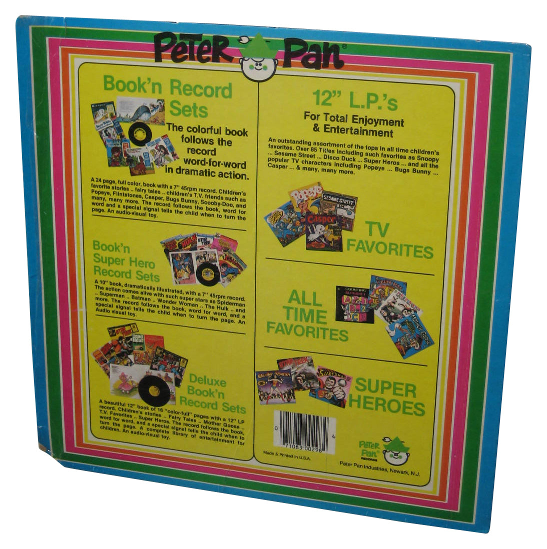 Peter Pan Party Time Dance & Game Songs (1980) Music Vinyl Record