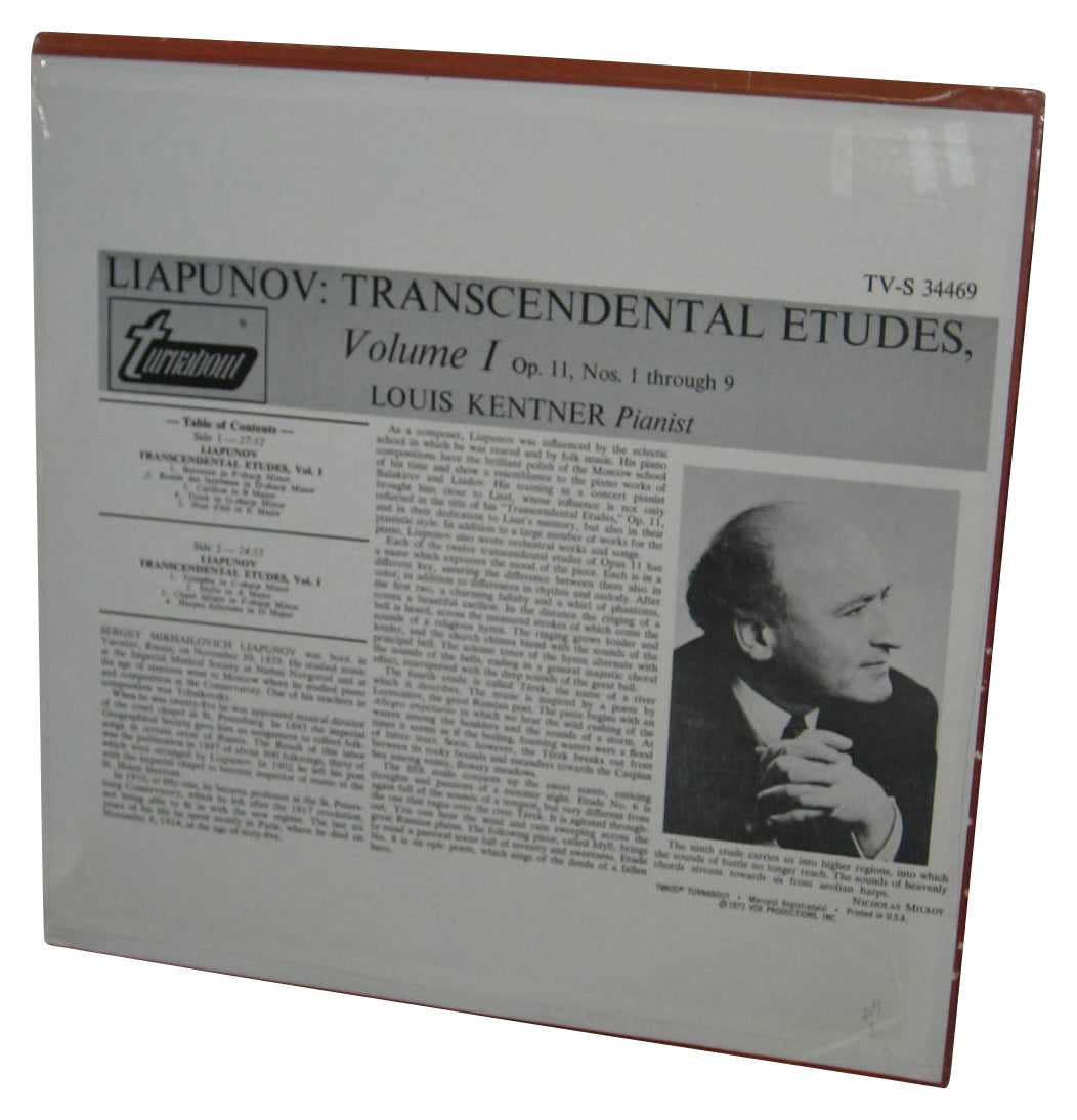 Liapunov Transcendental Etudes Vol. 1 Vinyl Record - (Op. 11 Nos. 1-9 Louis Kentner Pianist)
