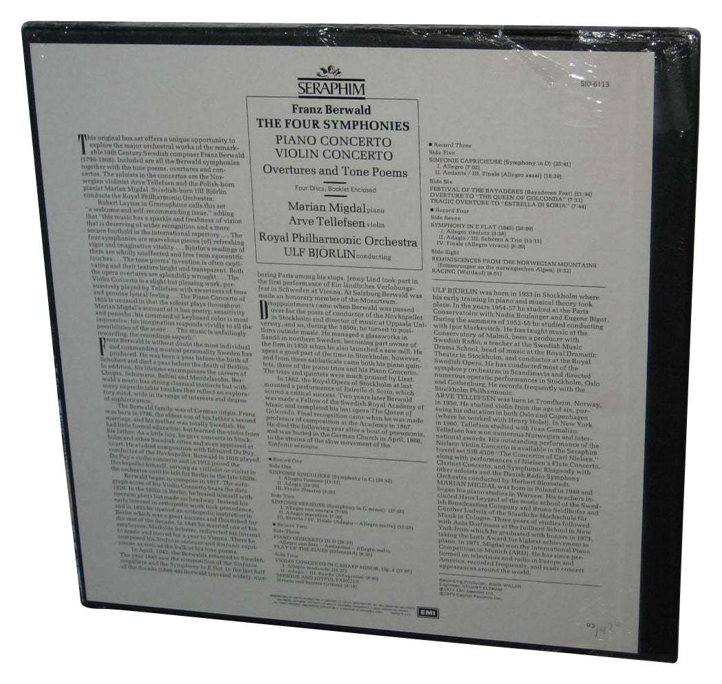 Franz Berwald The Four Symphonies Piano Concerto Violin Vinyl Record SID-6113