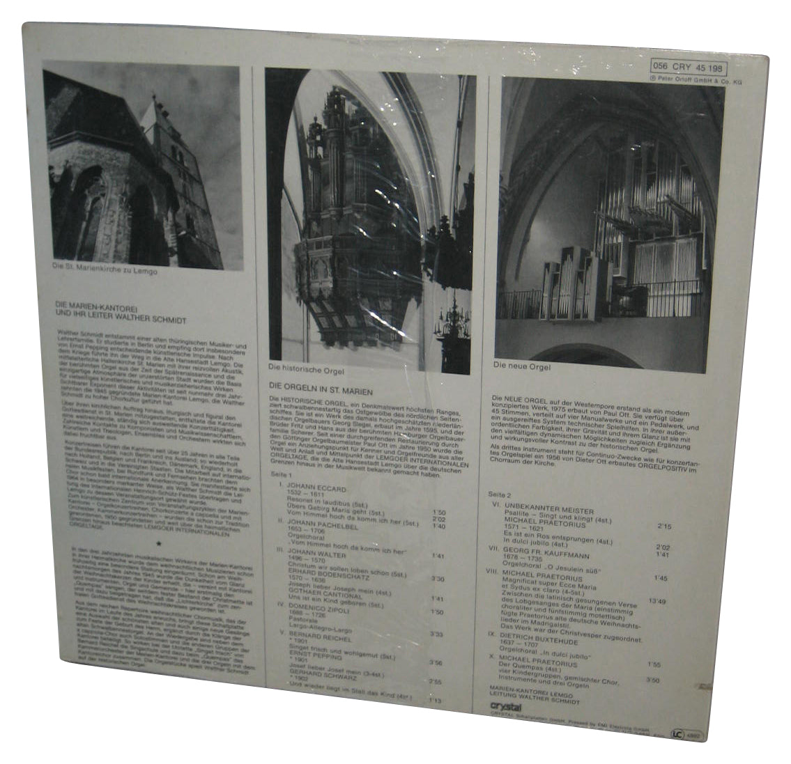 Weihnachtsmusik In St. Marien Crystal EMI Vinyl Record 4892