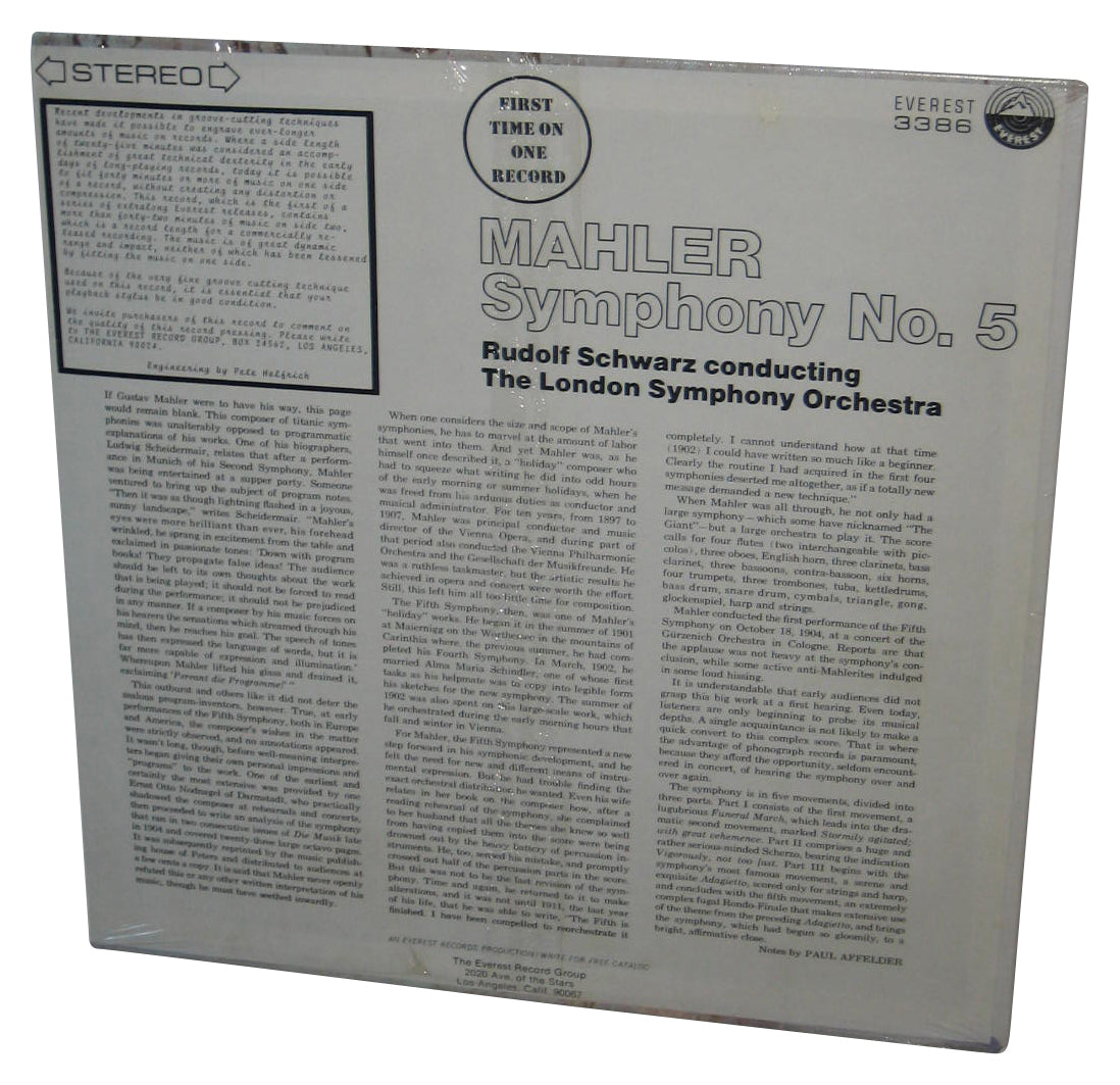 Mahler Symphony No. 5 Vinyl Record 3386 - (Rudolf Schwarz London Symphony Orechestra)