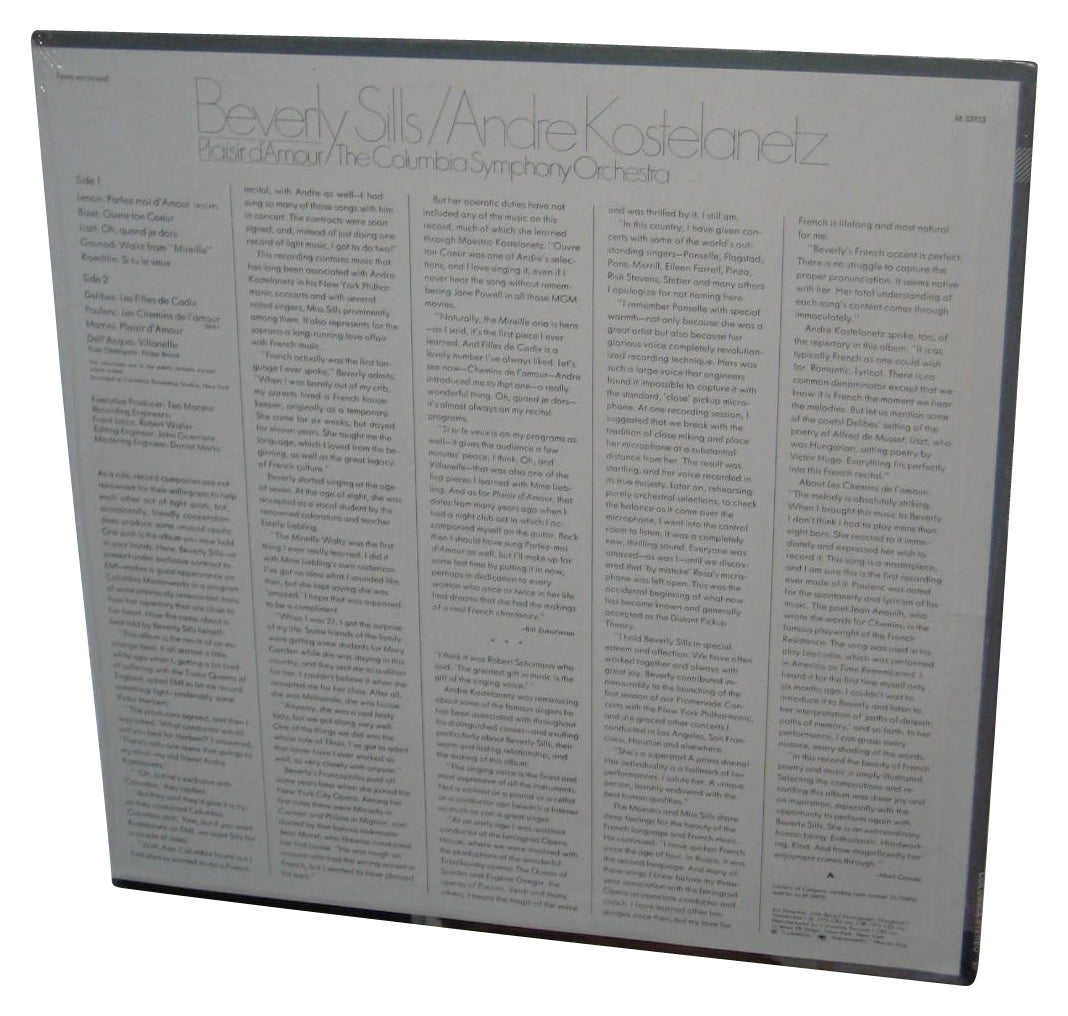 Beverly Sills & Andre Kostelanetz Symphony Orchestra Vinyl Record