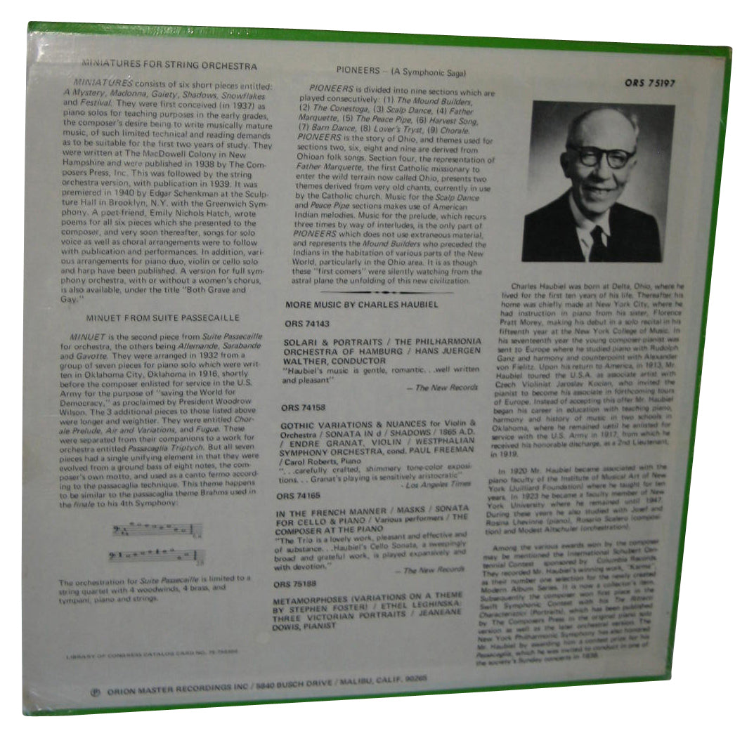 Charles Haubiel Miniatures Orion Vinyl Record ORS 75197