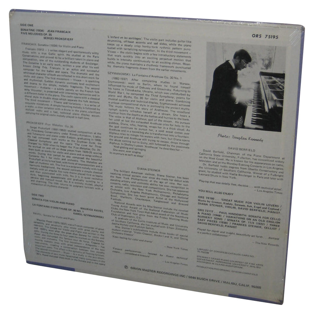 Diana Steiner Vinyl Record - (Works of Francaix Prokofieff Ravel Szymanowski with Berfield Piano)