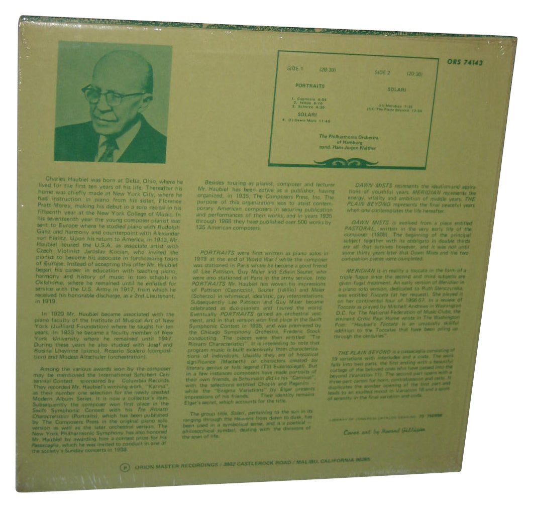 Charles Haubiel Solari Portraits Hamburg Philharmonia Orchestra Vinyl Record