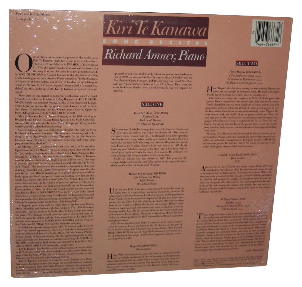 Kiri Te Kanawa Song Recital Richard Amner Piano (1981) Vinyl Record