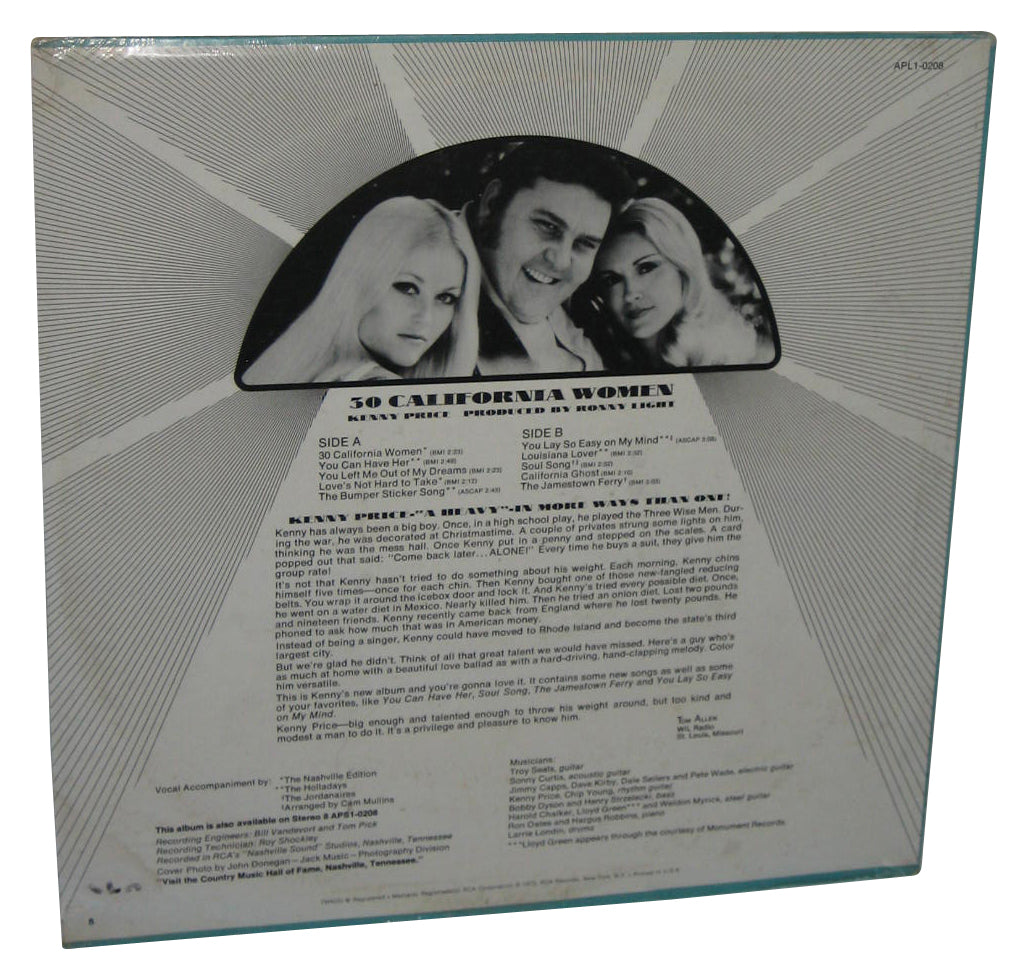 30 California Women Kenny Price (1973) RCA Vinyl Record