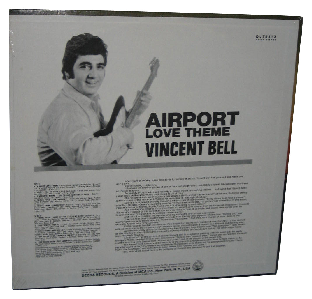 Airport Love Theme Vincent Bell (1970) Vinyl Record DL 75212