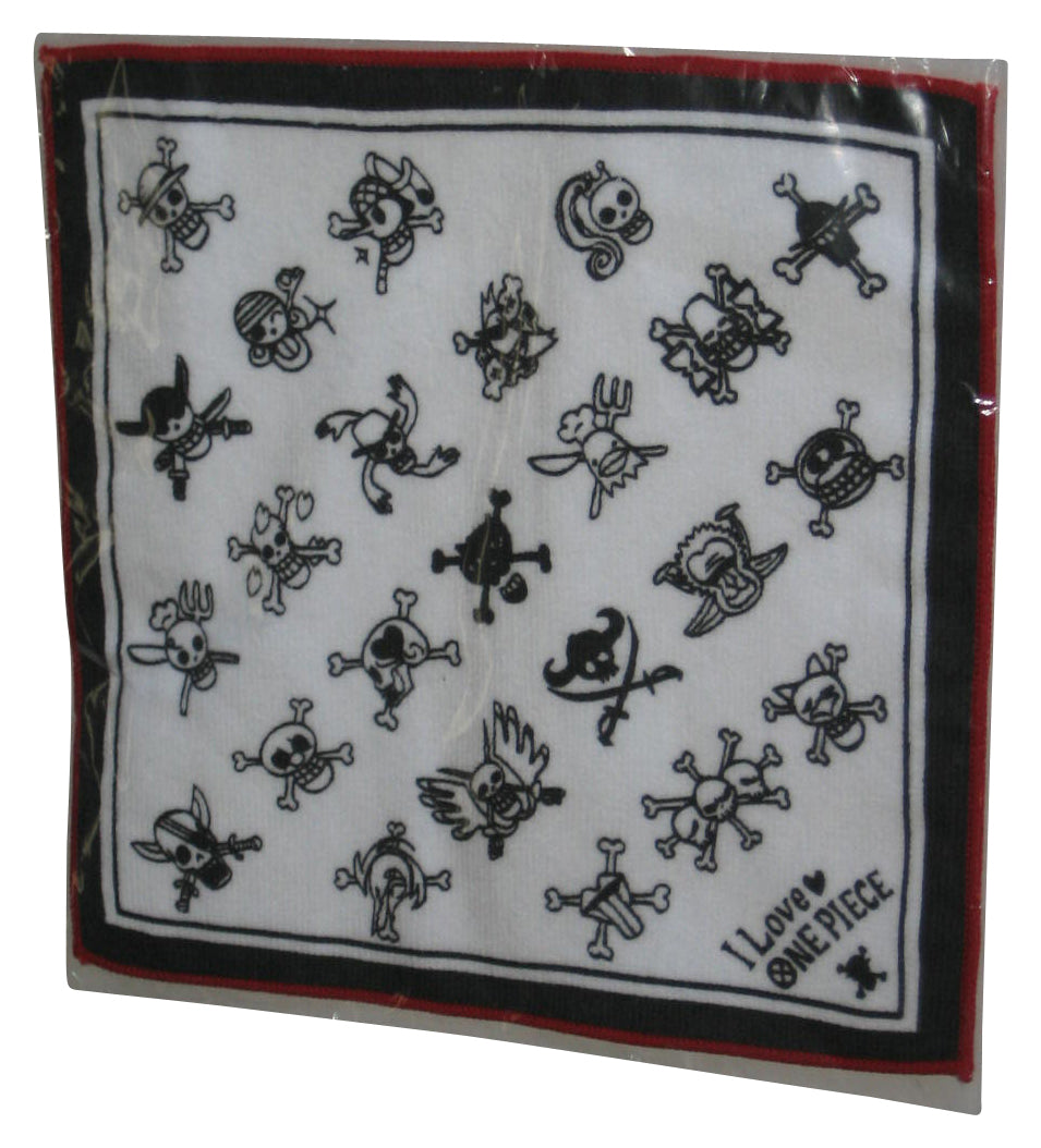 One Piece I Love (2007) Bandai Black & White Cloth Handkerchief Anime Towel