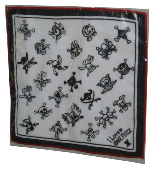 One Piece I Love (2007) Bandai Black & White Cloth Handkerchief Anime Towel