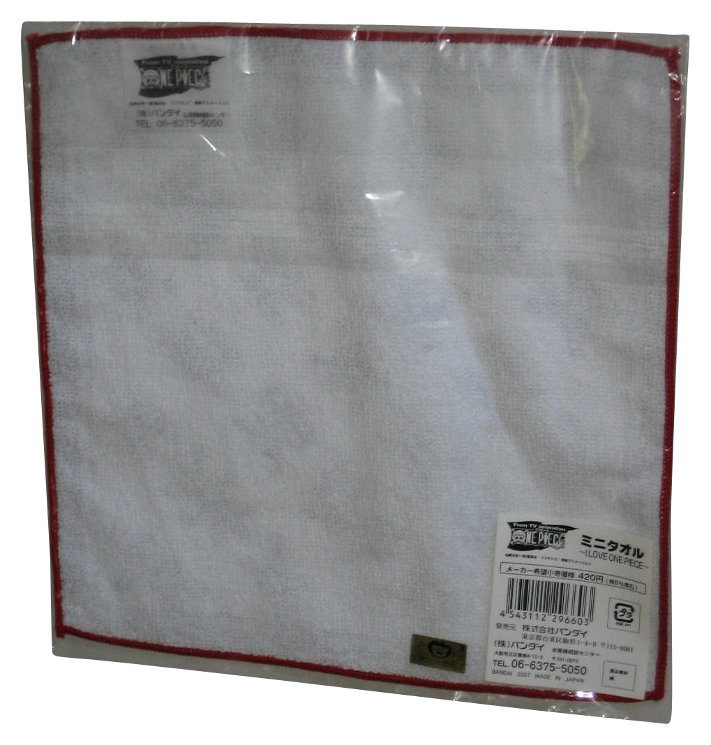 One Piece I Love (2007) Bandai Black & White Cloth Handkerchief Anime Towel