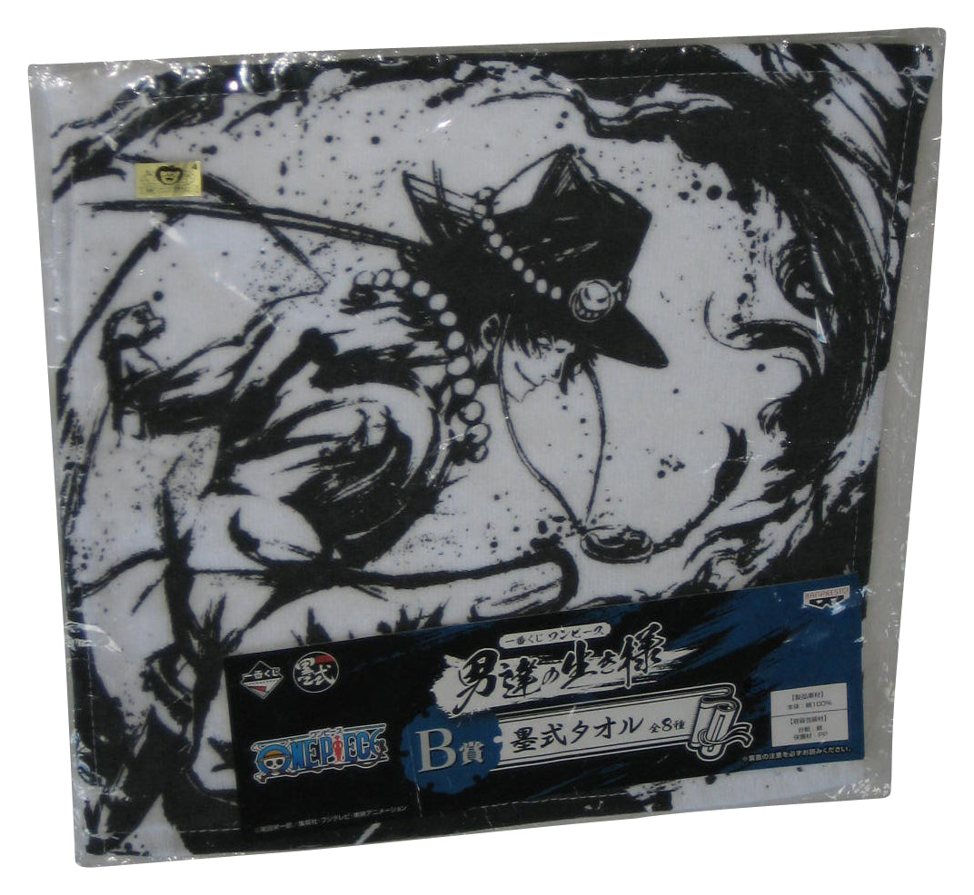 One Piece Sumi-e Style Ace Banpresto (2017) Black & White Cloth Small Towel